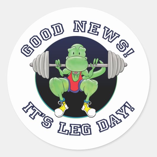 T-Rex. Goed nieuws, het is Been Day! Ronde Sticker (Voorkant)