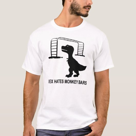 T-Rex haat aap balken licht T-shirt (Voorkant)