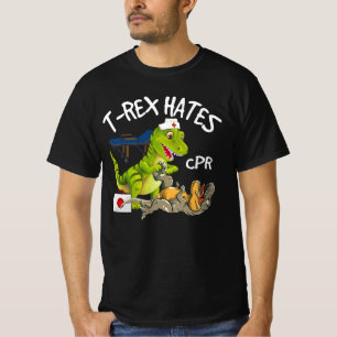T-Rex haat CPR Dinosaurs Funny Nurse Rescue Injur T-shirt