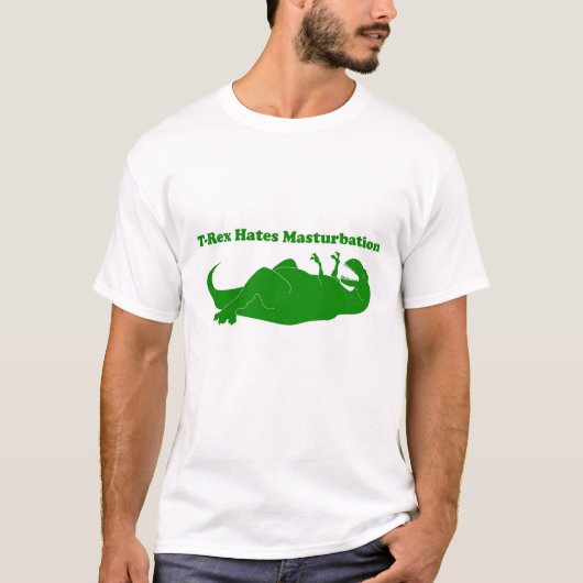 T-Rex haat het T-shirt van Masturbation Lite (Voorkant)