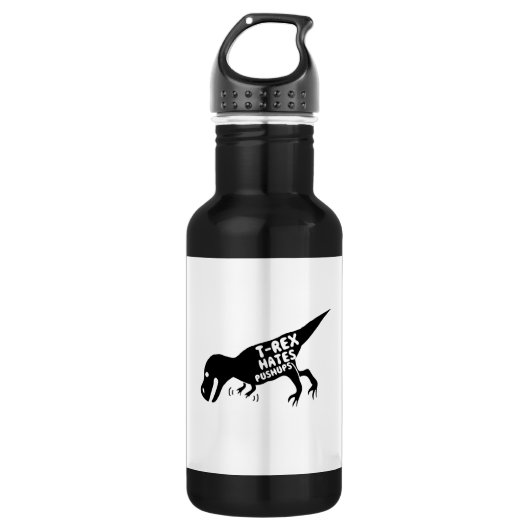 T-Rex haat Pushups Waterfles (Voorkant)