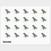 T-rex haat springtouw - Kies achtergrondkleur Ronde Sticker (Vel)