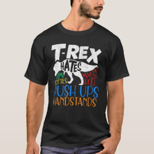 T Rex haat veel dingen dinogeerkuizen voor kindere T-shirt