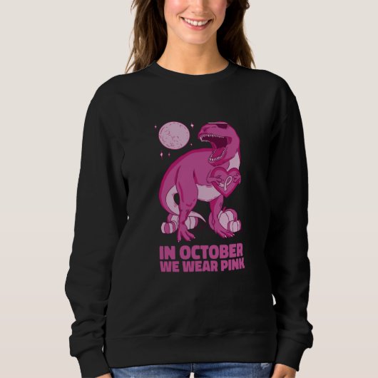 T Rex Halloween October Pink  Men Women Trui (Voorkant)