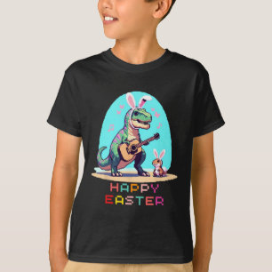T-rex Happy Easter Eggs Retro  Pixel Art Ro T-shirt