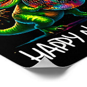 T Rex Happy New Year 2026 Disco Ball Fireworks Tee Poster (Hoek)