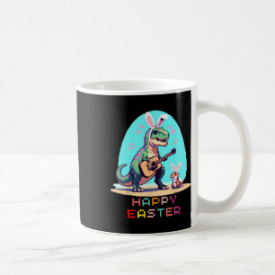 T-rex Happy Pasen Eieren Retro Vintage Pixel Art R Koffiemok