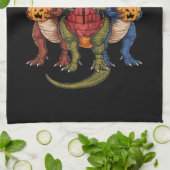 T-Rex Happy Thanksgiving-dinosaurussen Theedoek (Gevouwen)