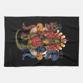 T-Rex Happy Thanksgiving-dinosaurussen Theedoek (Horizontaal)