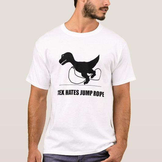 T-Rex Hates Jump Rope T-Shirt (Voorkant)