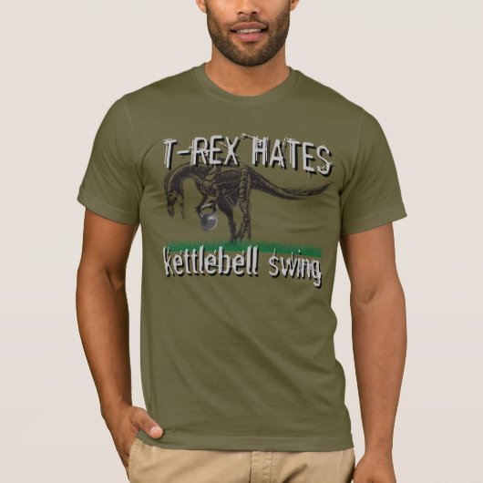 T-REX hates kettlebell swing T-shirt (Voorkant)