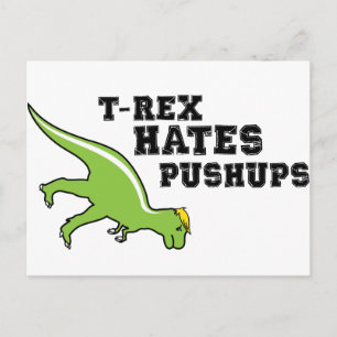 T-rex Hates Pushups Briefkaart