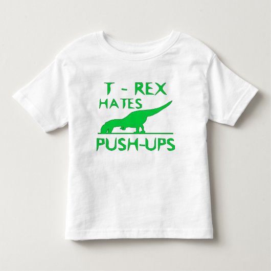 T REX HATES PUSHUPS Funny Dino Design Kinder Shirts (Voorkant)
