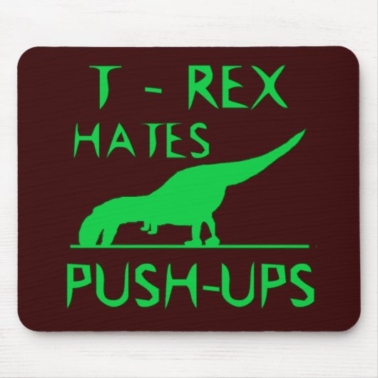 T REX HATES PUSHUPS Funny Dino Design Muismat (Voorkant)