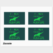 T REX HATES PUSHUPS Funny Dino Design Rechthoekige Sticker (Vel)