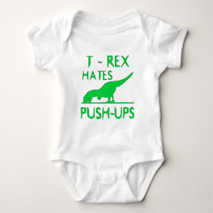 T REX HATES PUSHUPS Funny Dino Design Romper