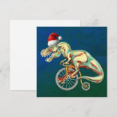 T-Rex Hipster Christmas Feestdagenkaart (Voorkant / Achterkant)