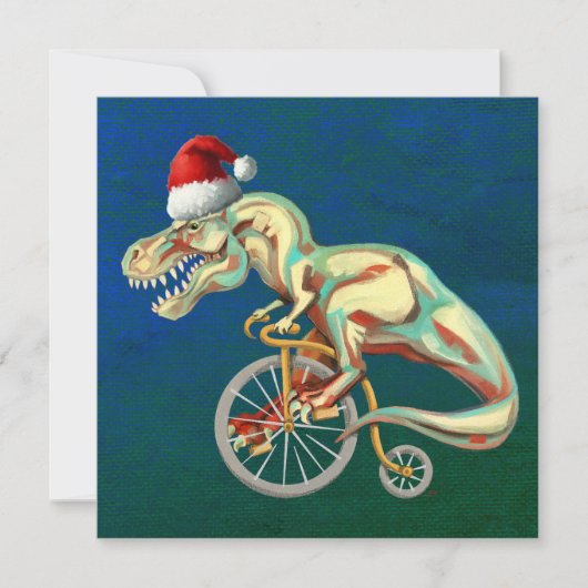 T-Rex Hipster Christmas Feestdagenkaart (Voorkant)
