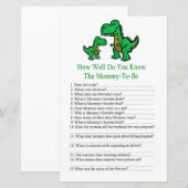 T-rex Hoe goed ken je het baby shower spel? (Voorkant / Achterkant)