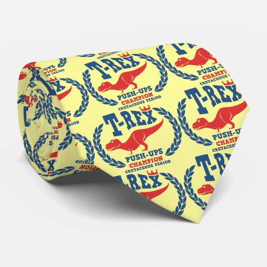 T-Rex houdt van Duw-Ups Stropdas (Opgerold)