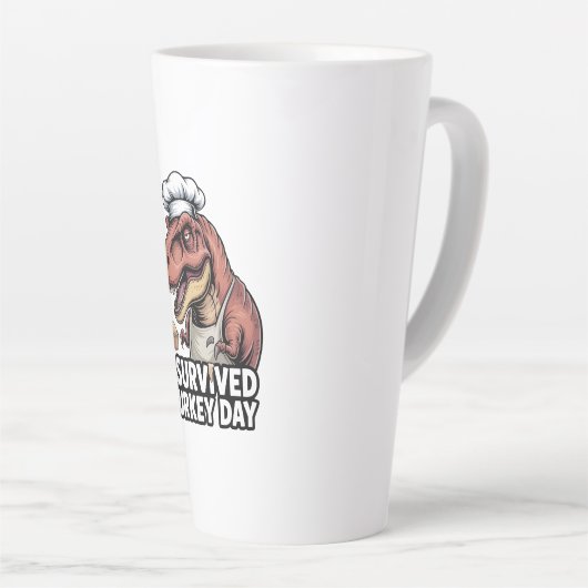 T-Rex I Survived Turkey Day Chef Latte Mok (Rechterhoek)