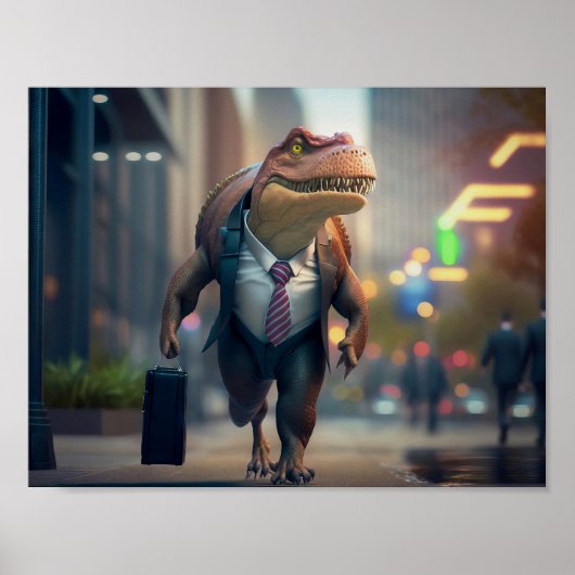 T-Rex in de stad Poster (Voorkant)
