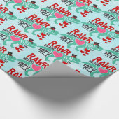 T-Rex in een Top Hat Cute Funny Valentijnsdag Cadeaupapier (Hoek)