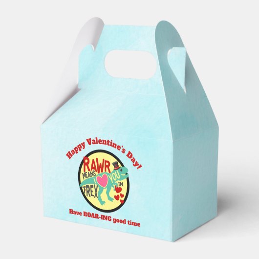 T-Rex in een top Hat Rawr betekent dat ik van je h Bedankdoosjes (Voorkant Zijde)