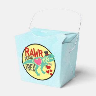 T-Rex in een top Hat Rawr betekent dat ik van je h Bedankdoosjes