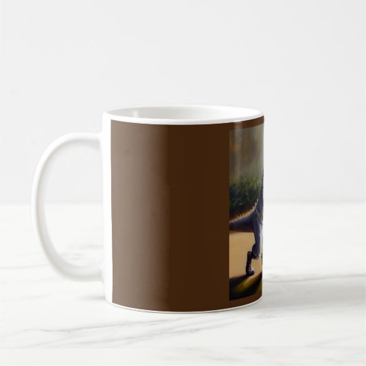 T Rex Jogging Koffiemok (Links)