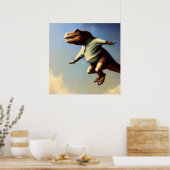T Rex Jumping Poster (Keuken)