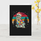 t-rex kerstboom kaart (Gele Bloem)