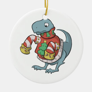 T. Rex-kerstfeestversier Keramisch Ornament