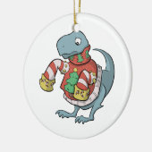 T. Rex-kerstfeestversier Keramisch Ornament (Links)