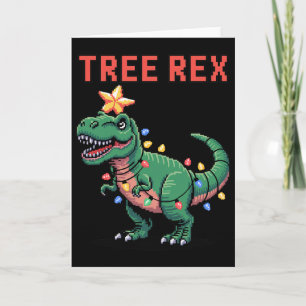 T-Rex lelijke kersttrui dinosaurus  Kaart