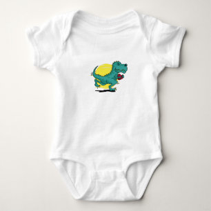 T-rex loopt met Love Romper
