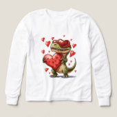 T-Rex manches longues pour la Saint-Valentin pour  (Motif recto)