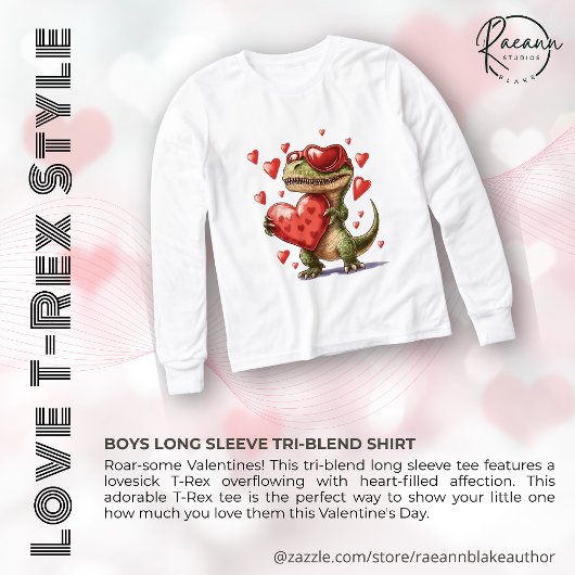T-Rex manches longues pour la Saint-Valentin pour 