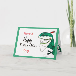 T-Rex-Mas Christmas Kaart