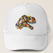T-Rex met meerdere kleuren Trucker Pet (Voorkant)