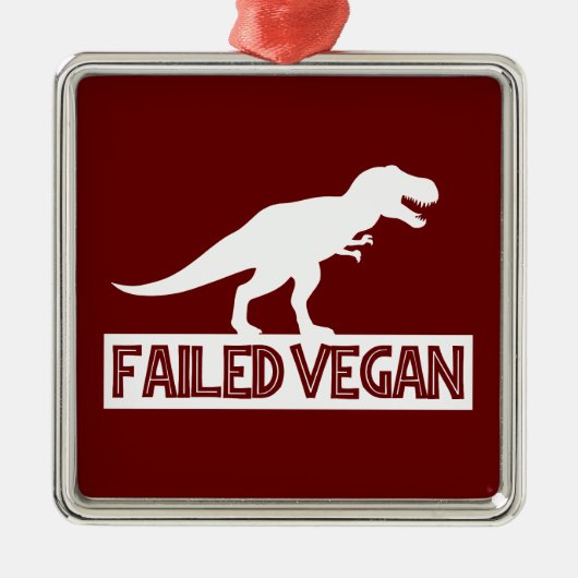 T-Rex mislukt Vegan Metalen Ornament (Voorkant)