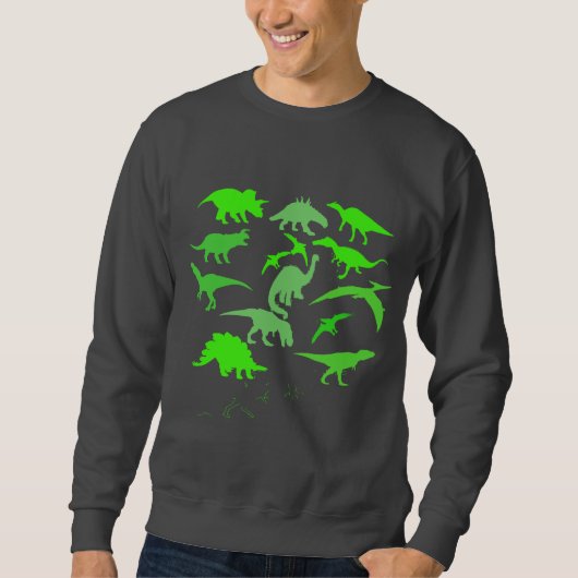 T-Rex Multiples Dinosaures Collage Sweat - shirt à (Devant)