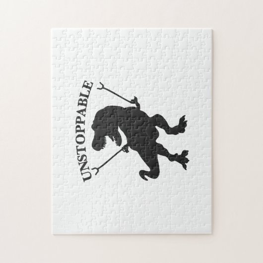 T-rex niet te stoppen - Kies achtergrondkleur Legpuzzel (Verticaal)