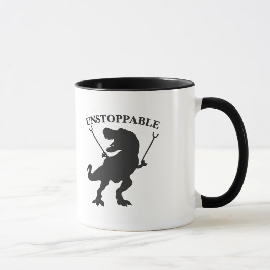 T-rex niet te stoppen - Kies achtergrondkleur Mok (Rechts)