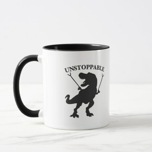 T-rex niet te stoppen - Kies achtergrondkleur Mok (Links)