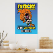 T-Rex oefening Motivation - Funny Anime Gym Poster (Keuken)