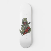 T-Rex op een skateboard