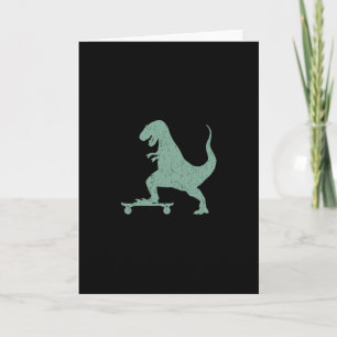 T-rex Op Een Skateboard Grunge Dinosaur Skateboard Kaart