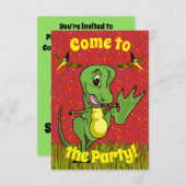 T-Rex-partijuitnodiging Kaart (Voorkant / Achterkant)