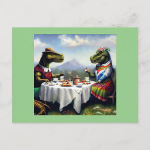 T Rex Picknick Briefkaart